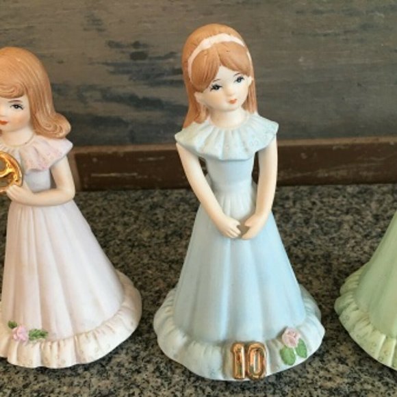 Lot of 3 Enesco Growing Up Birthday Girls Porcelain Figurines Ages 9, 10 & 11 - Picture 3 of 8